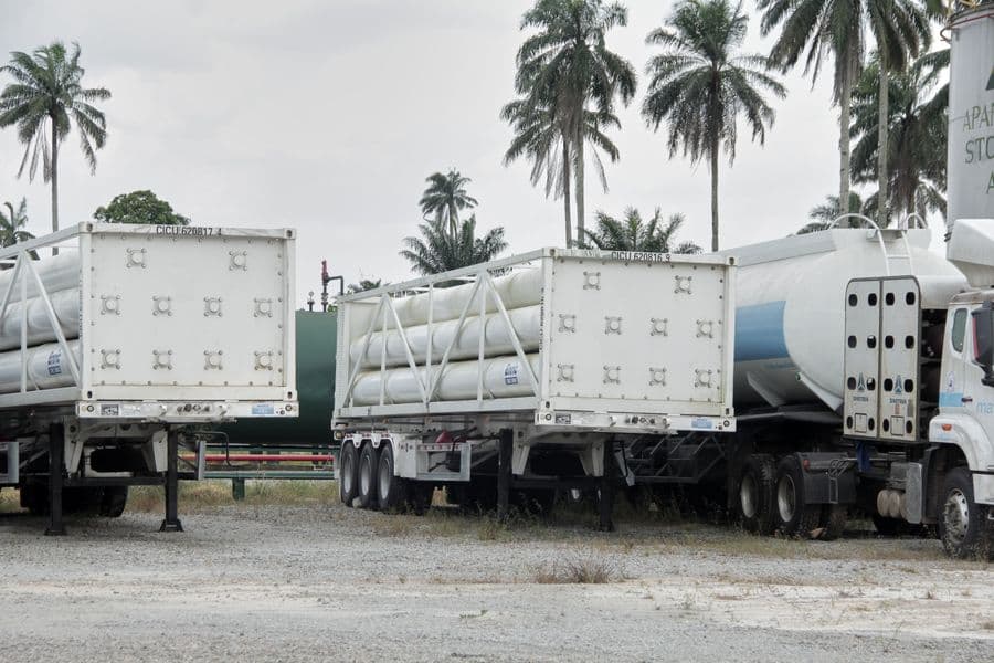 CNG cylinder trailers at the Apani facility