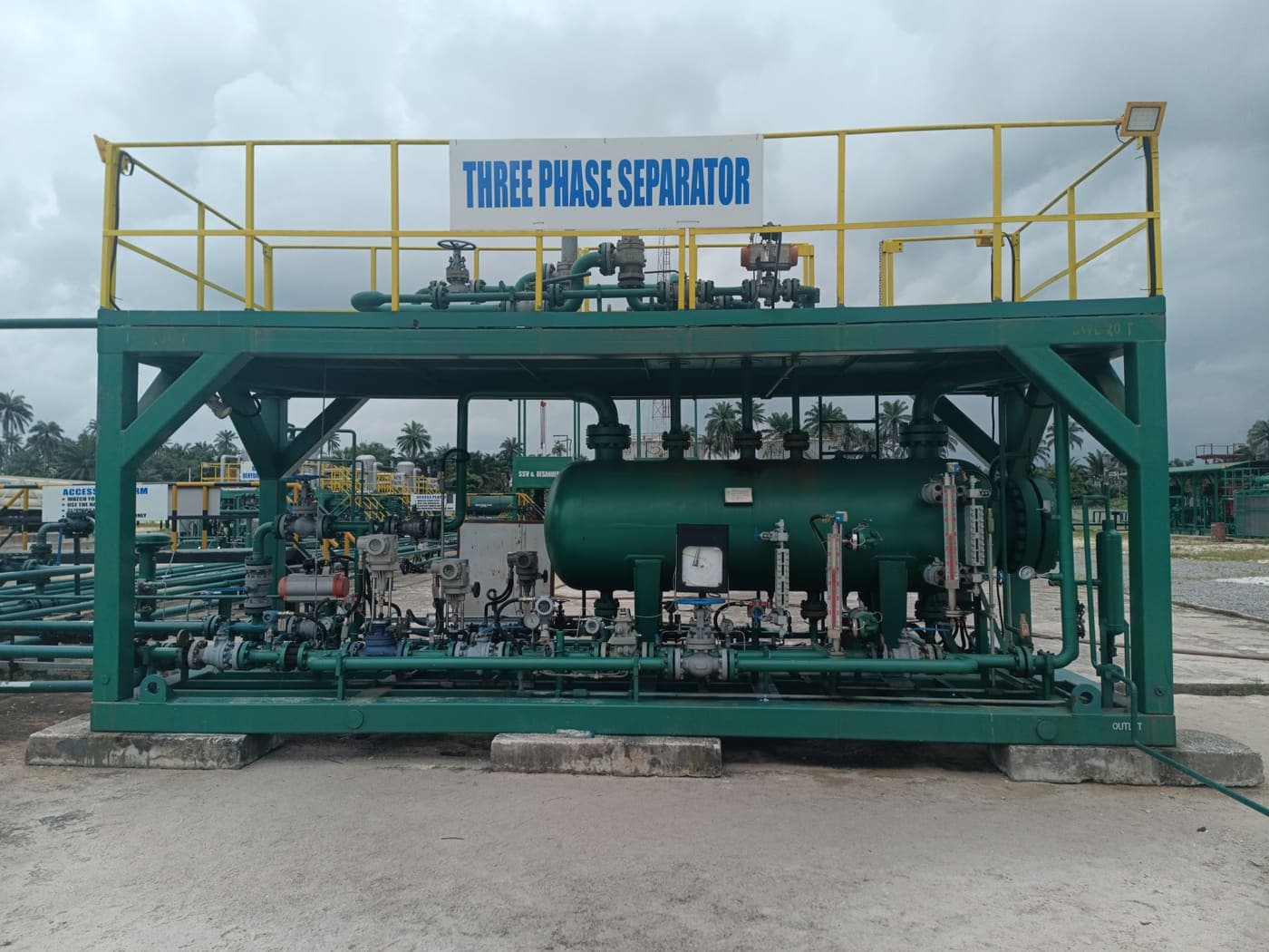 The three-phase separator at the Apani facility